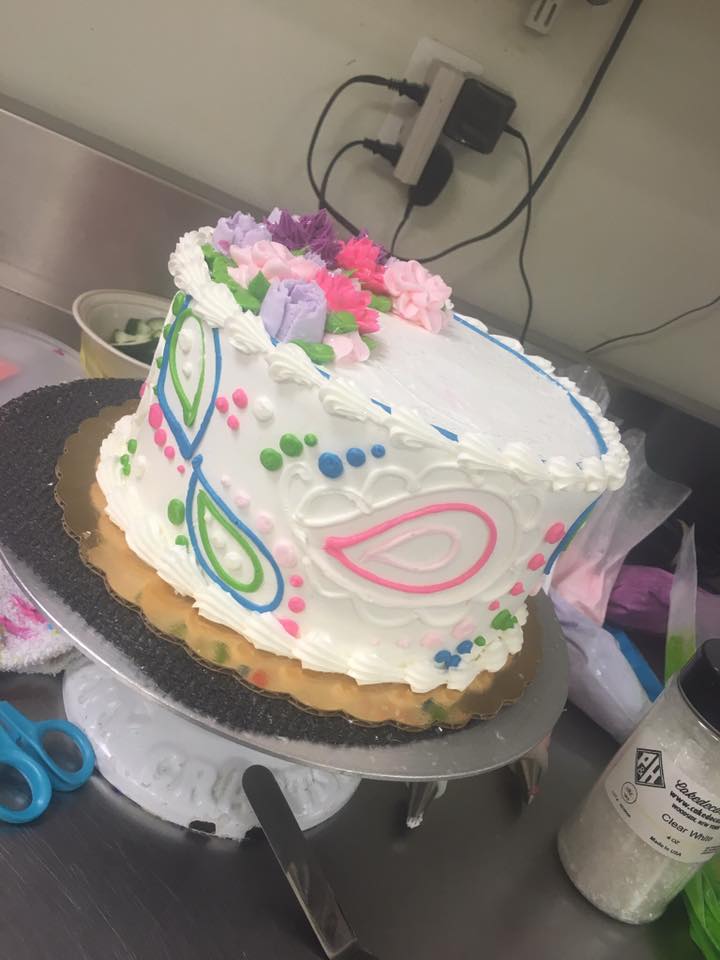 Paisley & Roses Birthday Cake