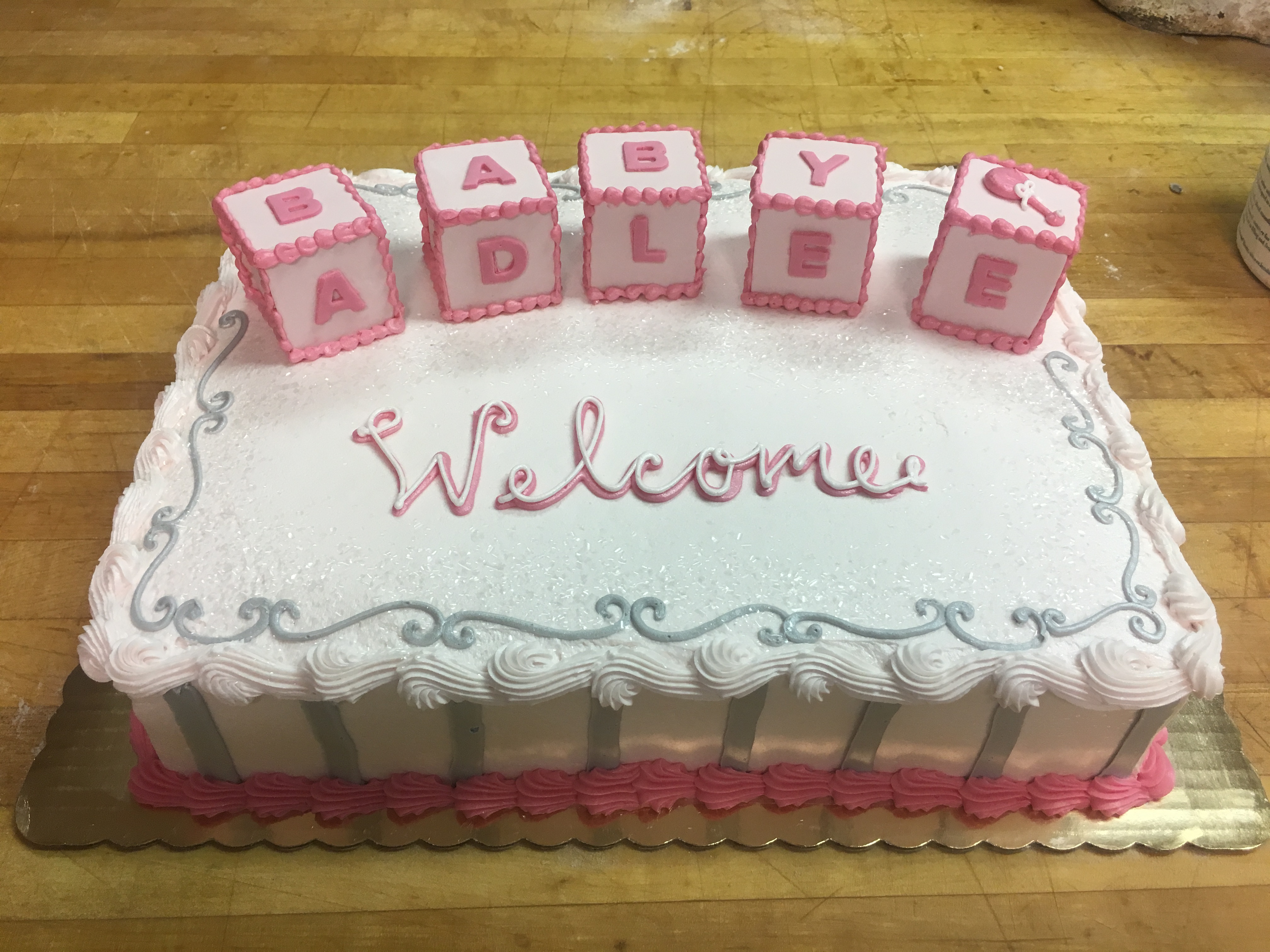Welcome Baby Blocks Cake